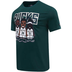 Giannis Antetokounmpo, Jrue Holiday, Khris Middleton Milwaukee Bucks Pro Standard Multi Lineup T-Shirt Hunter Green