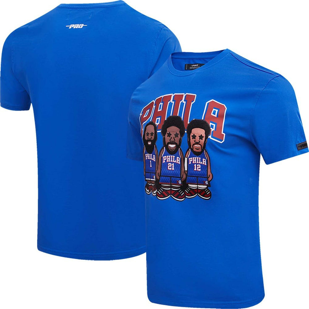 Joel Embiid, Tobias Harris, James Harden Philadelphia 76ers Pro Standard Multi Lineup T-Shirt Royal