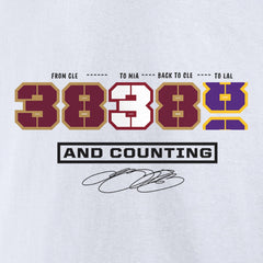 LeBron James NBA All-Time Scoring Record Split Points T-Shirt White