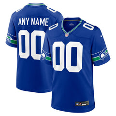 Seattle Seahawks Throwback Custom Jersey - Royal - Nike