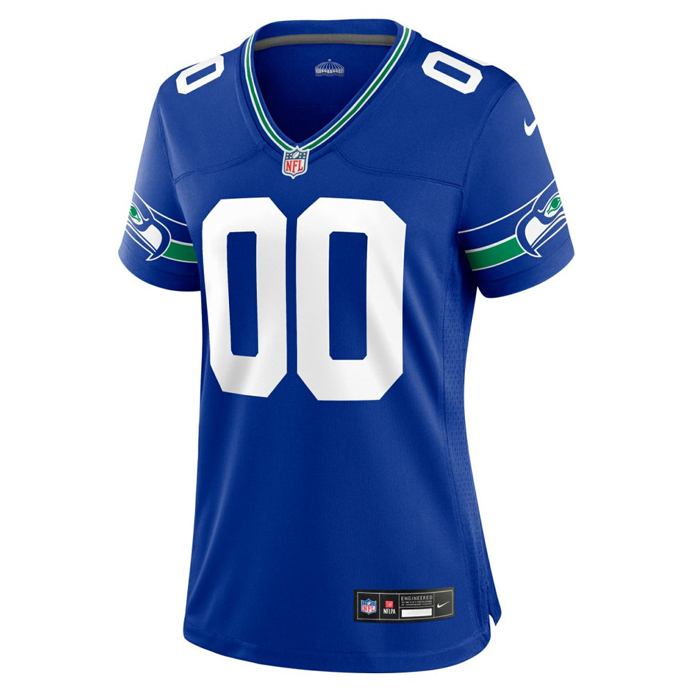 Seattle Seahawks Women's Throwback Custom Jersey - Royal - Nike