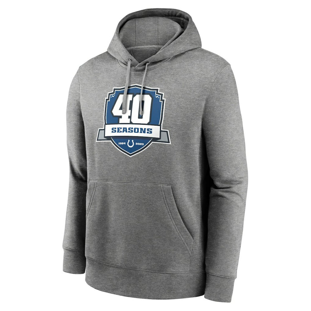 Indianapolis Colts 40th Anniversary Club Pullover Hoodie - Heather Gray - Nike