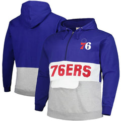 Fanatics Philadelphia 76ers Big & Tall Anorak Half-Zip Hoodie Royal