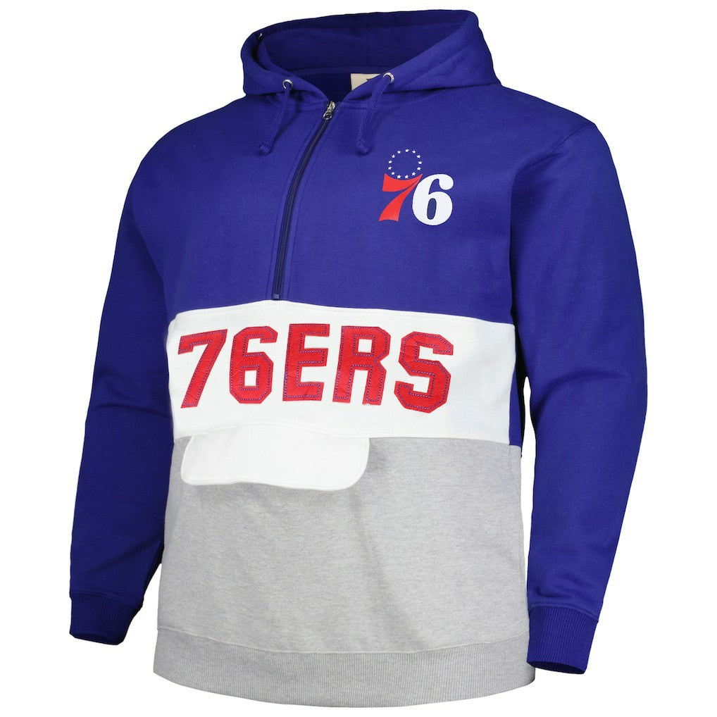 Fanatics Philadelphia 76ers Big & Tall Anorak Half-Zip Hoodie Royal