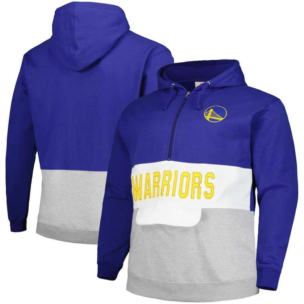 Fanatics Golden State Warriors Big & Tall Anorak Half-Zip Hoodie Royal