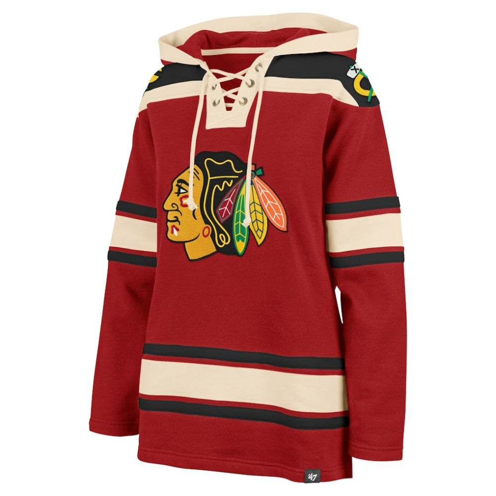 Chicago Blackhawks '47 Women's Superior Lacer Pullover Hoodie - Red | 47 brand on sale