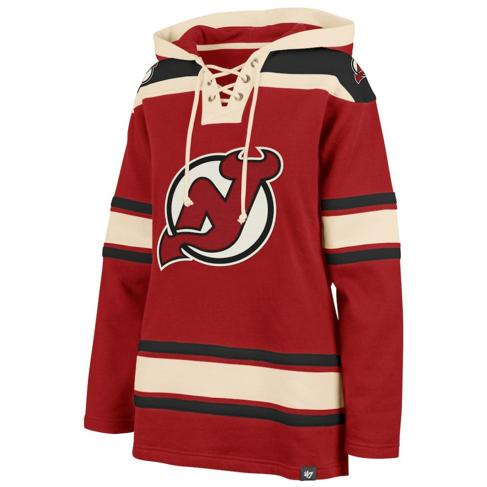 New Jersey Devils '47 Women's Superior Lacer Pullover Hoodie - Red | 47 brand Clearance