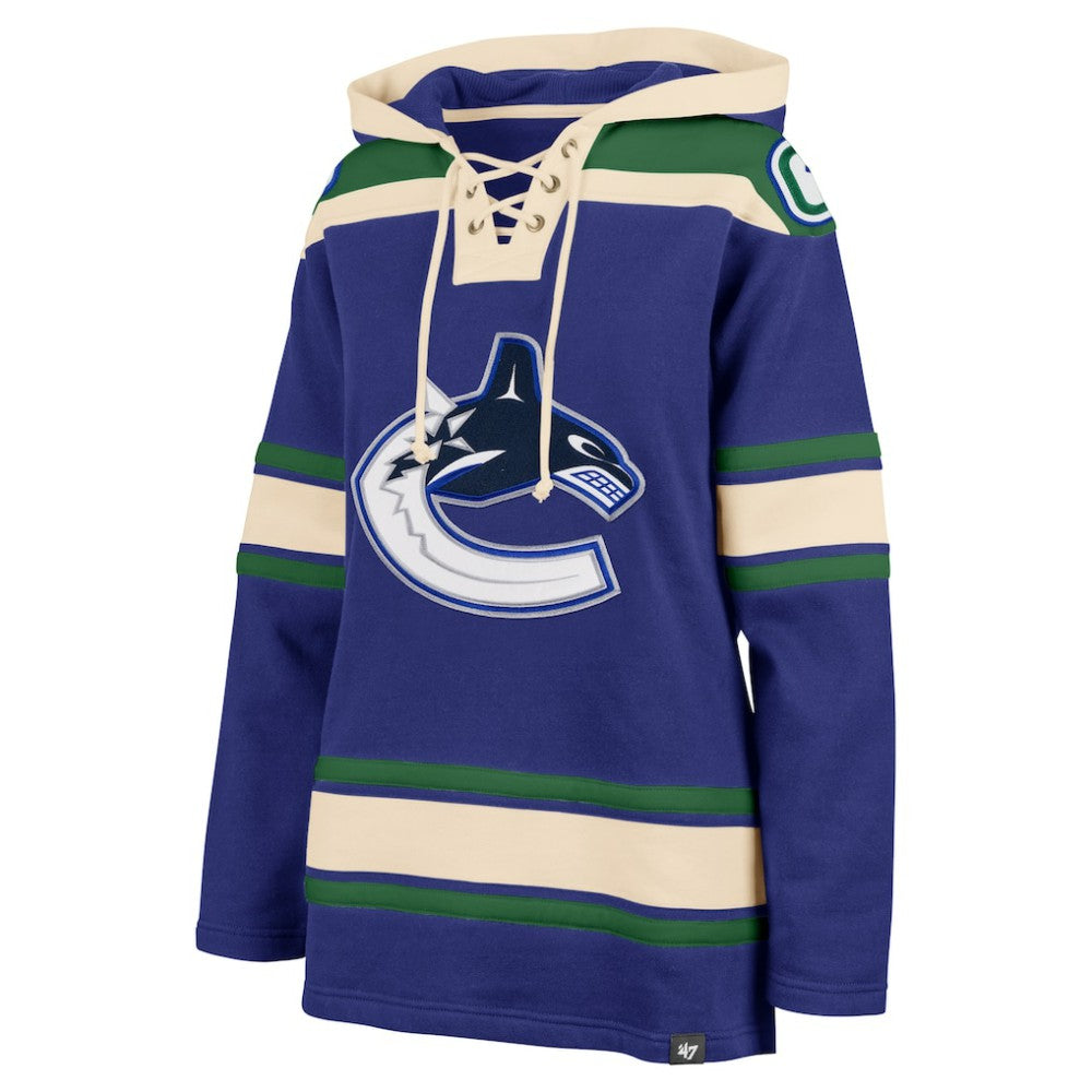 Vancouver Canucks '47 Women's Superior Lacer Pullover Hoodie - Blue | 47 brand Clearance