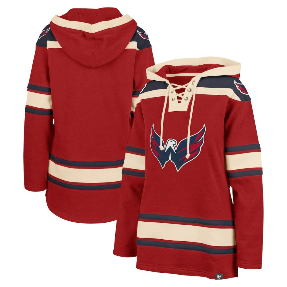 Washington Capitals '47 Women's Superior Lacer Pullover Hoodie - Red | 47 brand Clearance