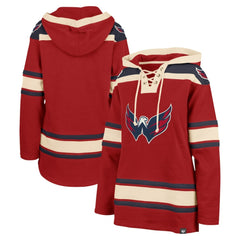 Washington Capitals '47 Women's Superior Lacer Pullover Hoodie - Red | 47 brand Clearance