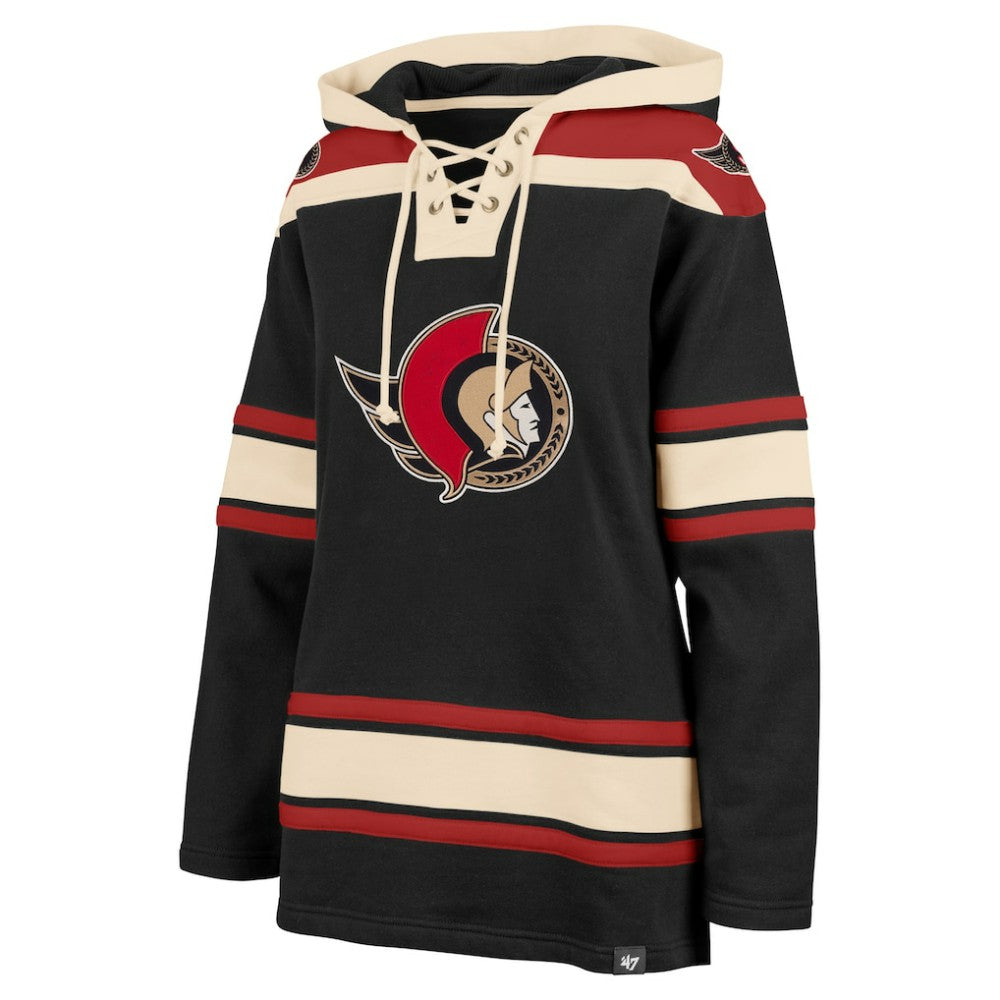 Ottawa Senators '47 Women's Superior Lacer Pullover Hoodie - Black | 47 brand Lifestyle