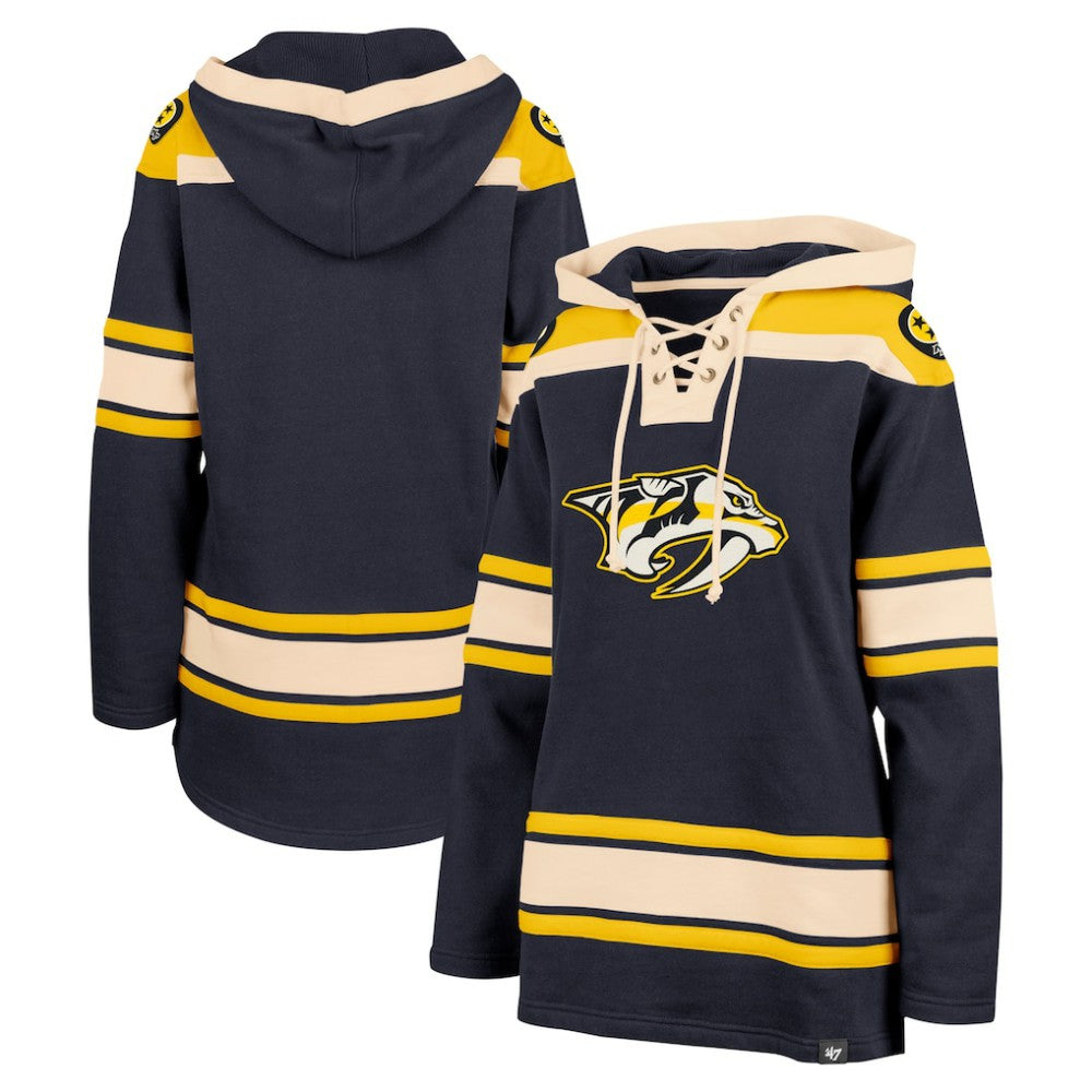 Nashville Predators '47 Women's Superior Lacer Pullover Hoodie - Navy | 47 brand Lifestyle