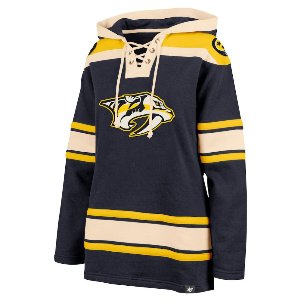 Nashville Predators '47 Women's Superior Lacer Pullover Hoodie - Navy | 47 brand Lifestyle