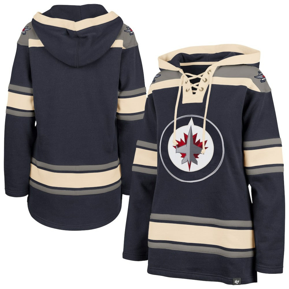 Winnipeg Jets '47 Women's Superior Lacer Pullover Hoodie - Navy | 47 brand near me