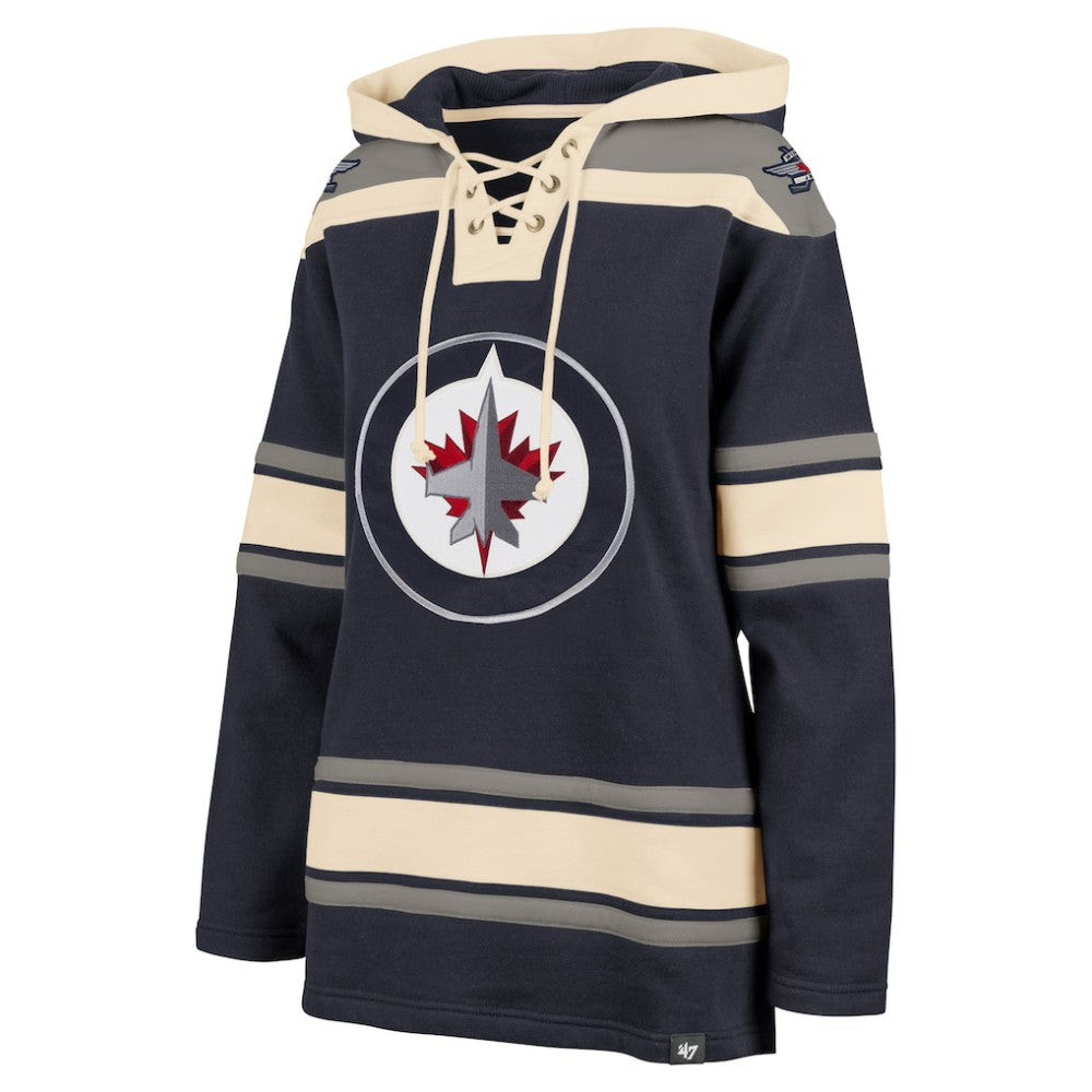 Winnipeg Jets '47 Women's Superior Lacer Pullover Hoodie - Navy | 47 brand near me