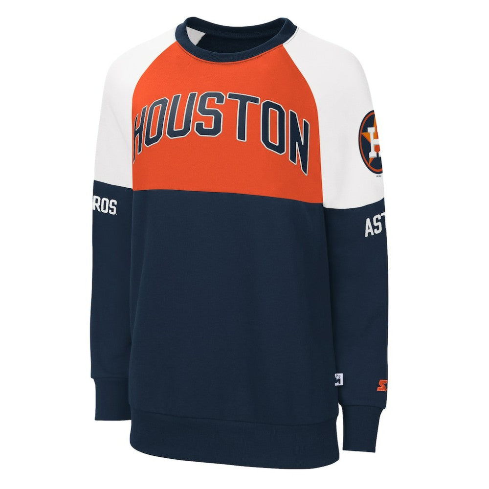 Houston Astros Starter Women's Baseline Raglan Pullover Sweatshirt Outlet