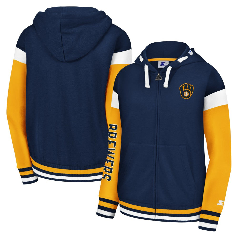 Milwaukee Brewers Starter Women's Homestretch Full-Zip Hoodie Outlet