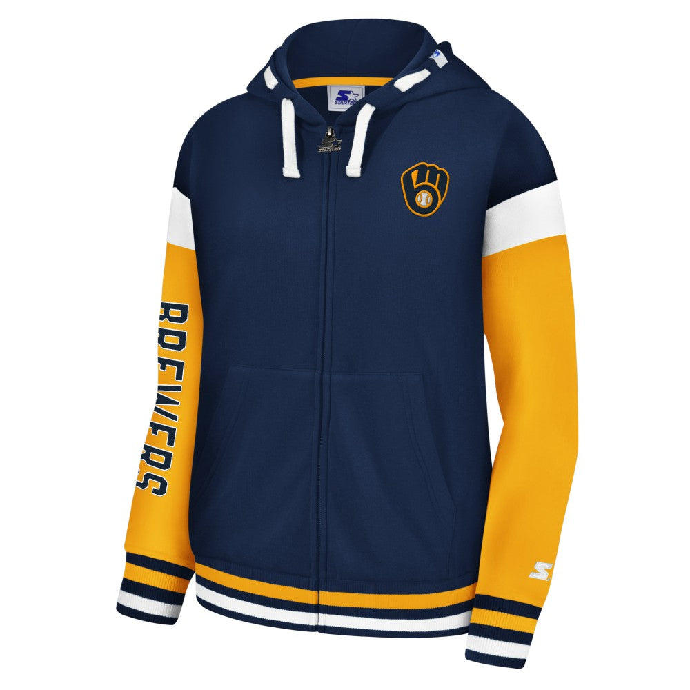 Milwaukee Brewers Starter Women's Homestretch Full-Zip Hoodie Outlet