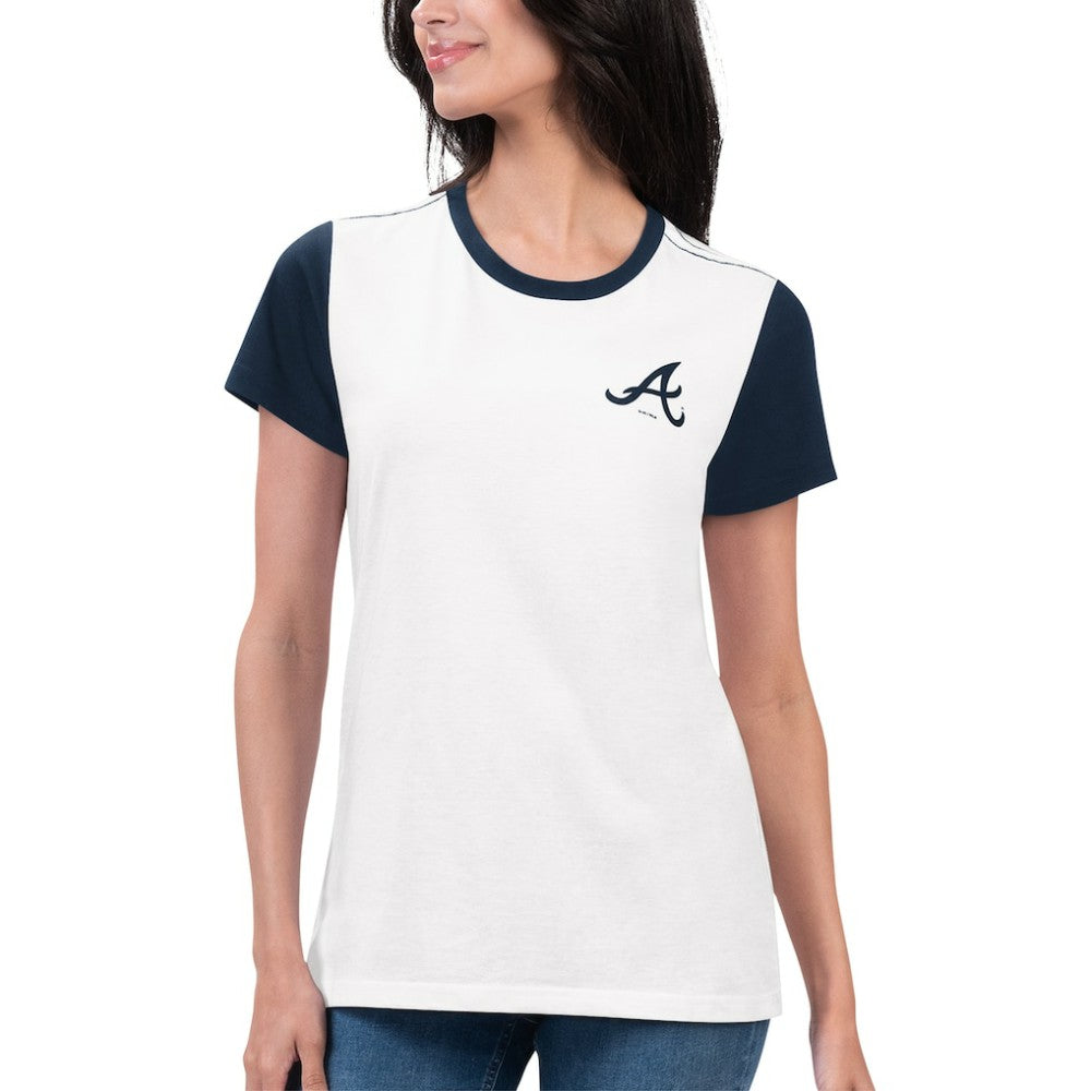 Atlanta Braves G-III 4Her by Carl Banks Women's Illustration Ringer T-Shirt Outlet