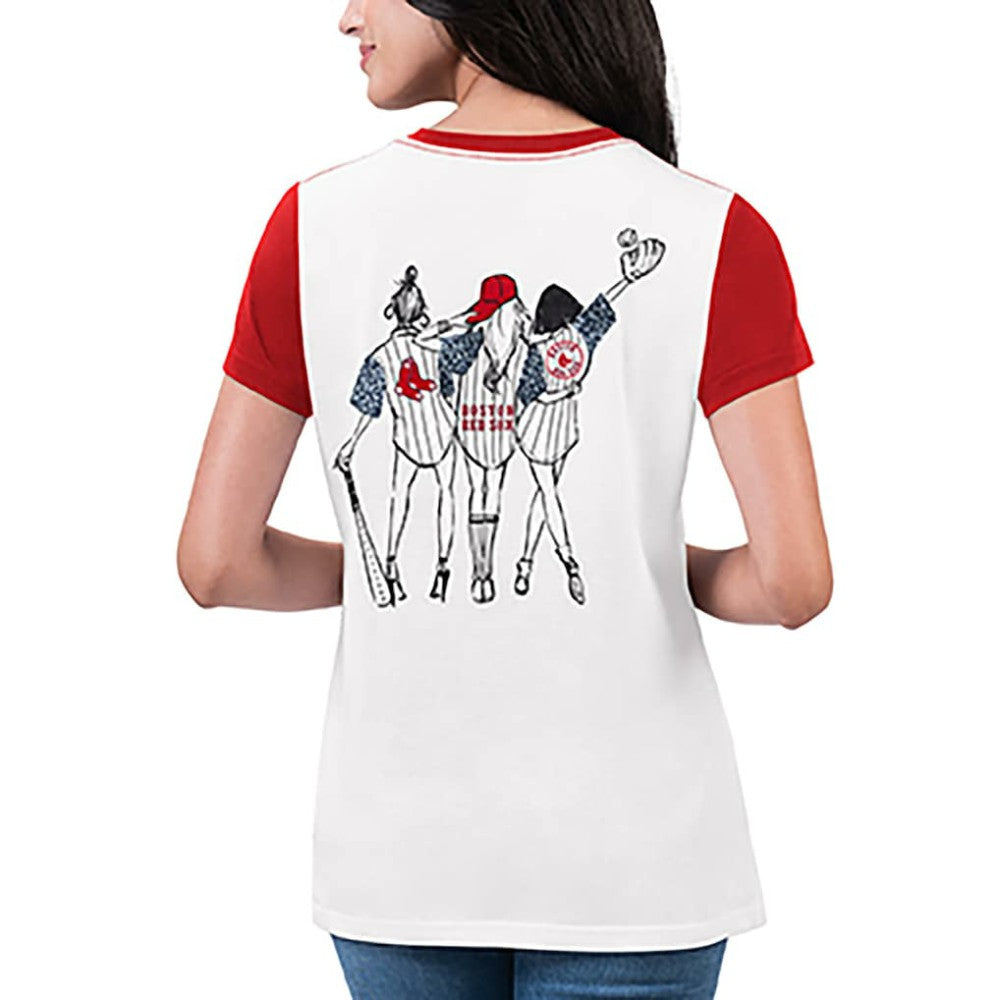 Boston Red Sox G-III 4Her by Carl Banks Women's Illustration Ringer T-Shirt for sale