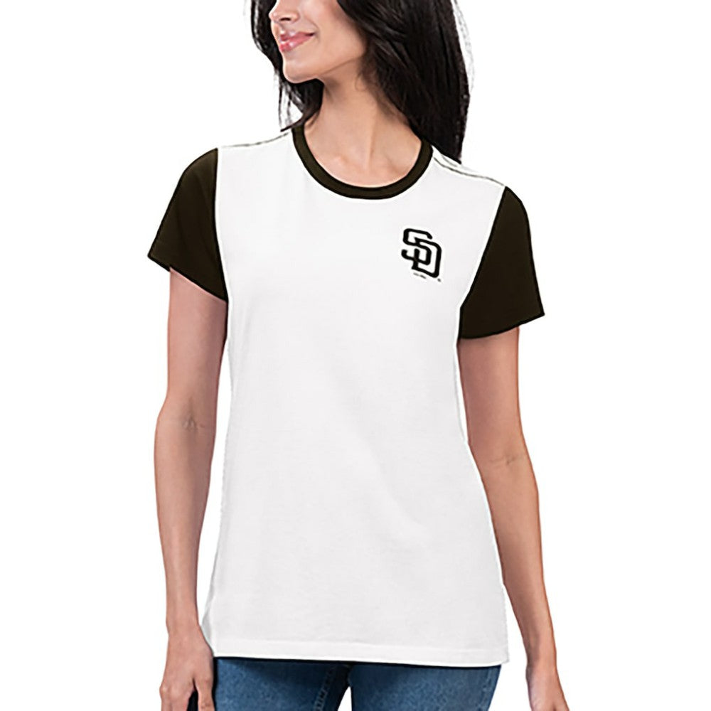 San Diego Padres G-III 4Her by Carl Banks Women's Illustration Ringer T-Shirt for sale