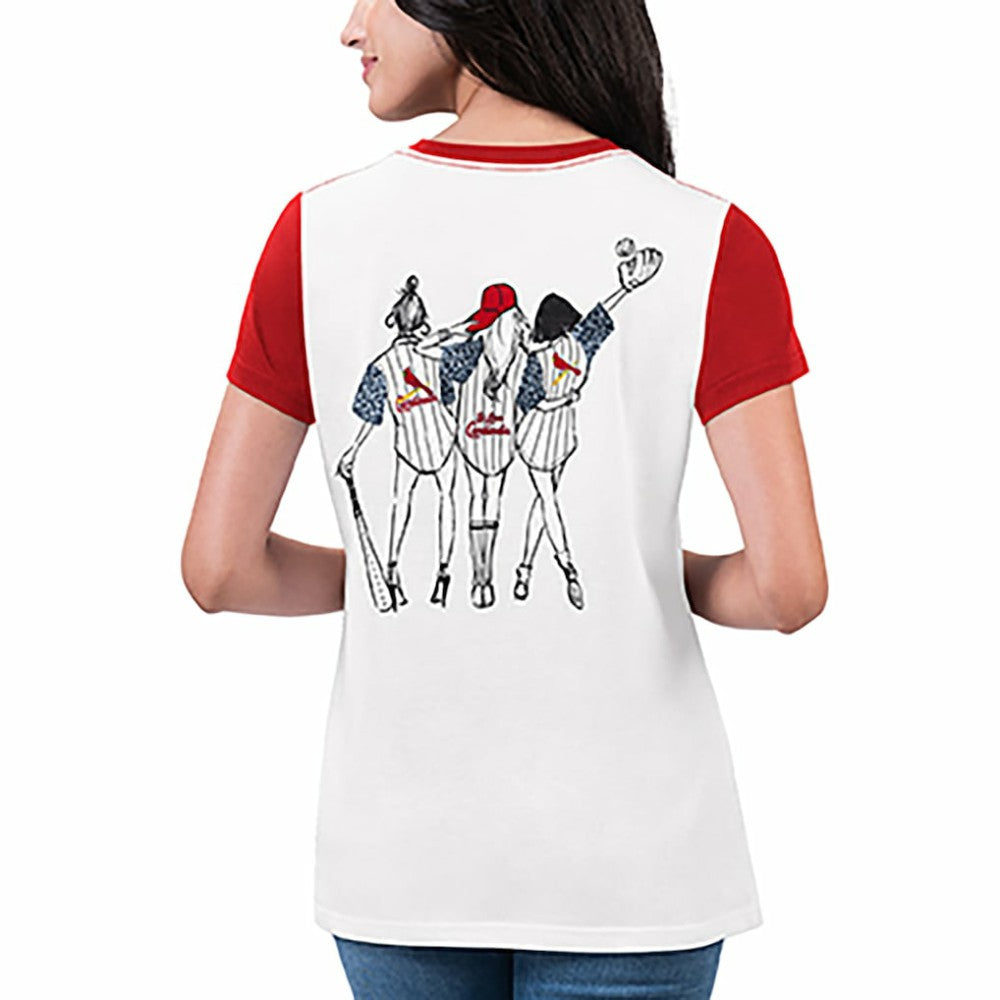 St. Louis Cardinals G-III 4Her by Carl Banks Women's Illustration Ringer T-Shirt Outlet