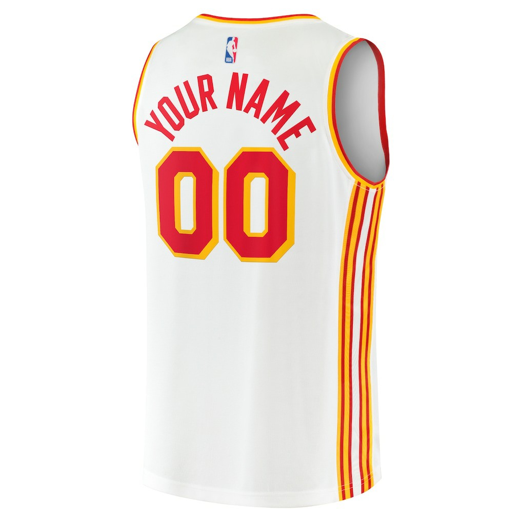 Fanatics Atlanta Hawks Youth Fast Break Replica Custom Jersey Association Edition White