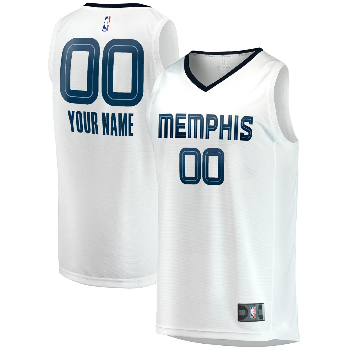 Fanatics Memphis Grizzlies Youth Fast Break Replica Custom Jersey Association Edition White