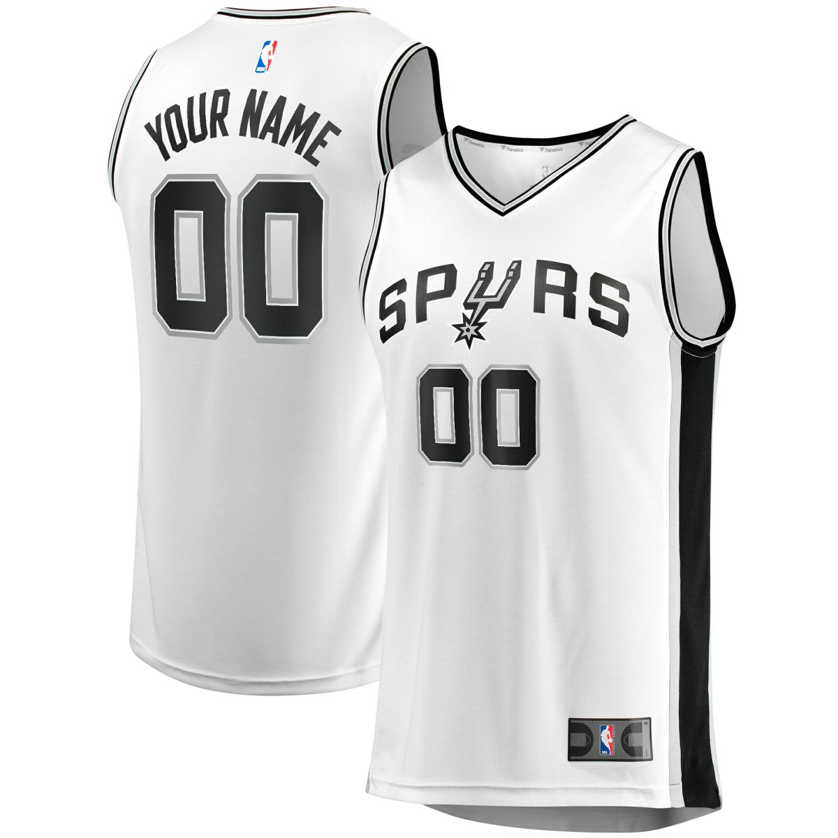 Fanatics San Antonio Spurs Youth Fast Break Replica Custom Jersey Association Edition White