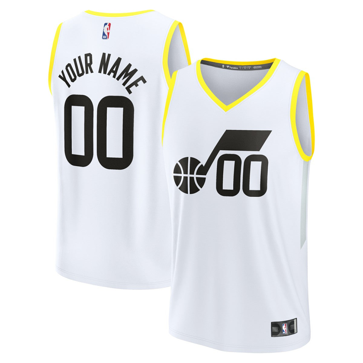 Fanatics Utah Jazz Youth Fast Break Replica Custom Jersey Association Edition White