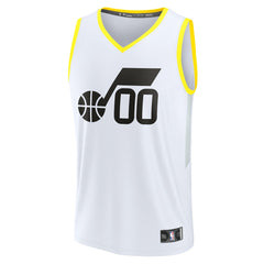 Fanatics Utah Jazz Youth Fast Break Replica Custom Jersey Association Edition White