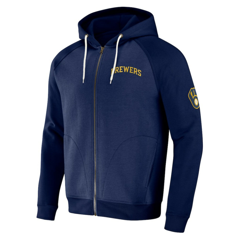 Milwaukee Brewers Darius Rucker Collection by Fanatics Raglan Full-Zip Hoodie Sale