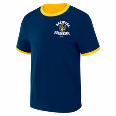 Milwaukee Brewers Darius Rucker Collection by Fanatics Two-Way Ringer Reversible T-Shirt Outlet