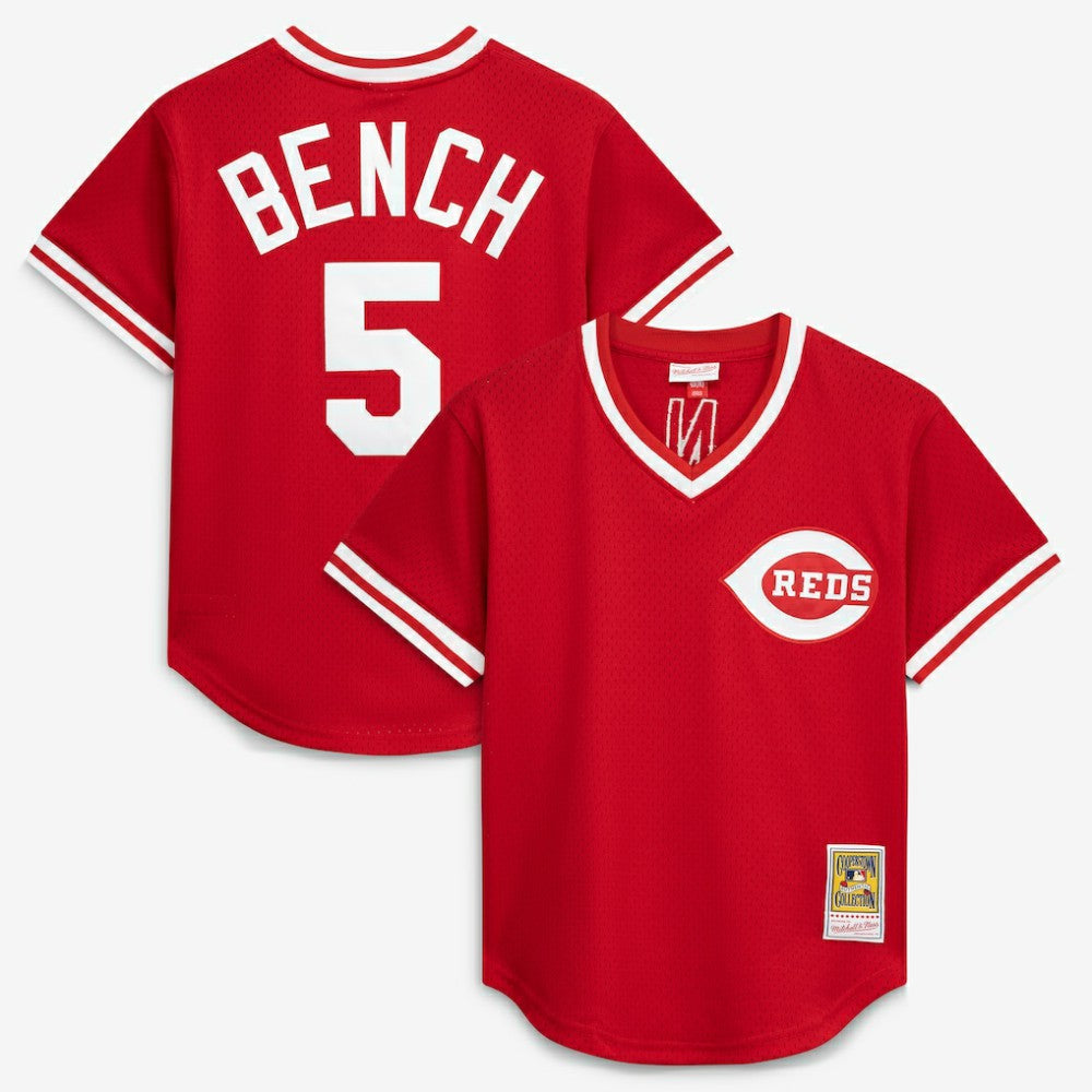 Johnny Bench Cincinnati Reds Mitchell & Ness Authentic Batting Practice Jersey Discount