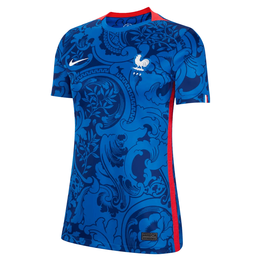 Nike - France Women's EC22 Home Soccer Jersey - Hyper Cobalt-Siren Red