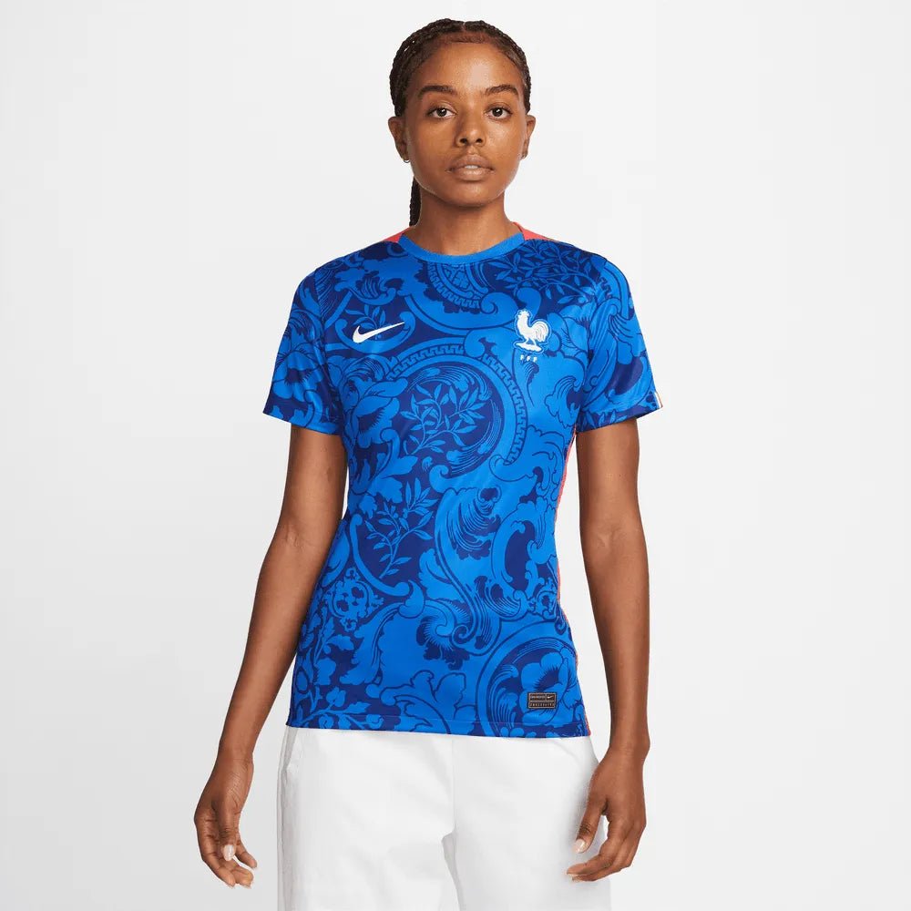 Nike - France Women's EC22 Home Soccer Jersey - Hyper Cobalt-Siren Red