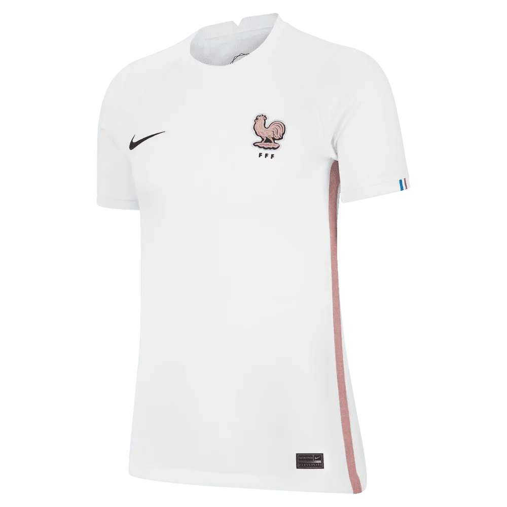 Nike - France Women's EC22 Away Soccer Jersey - White-Pink Glaze