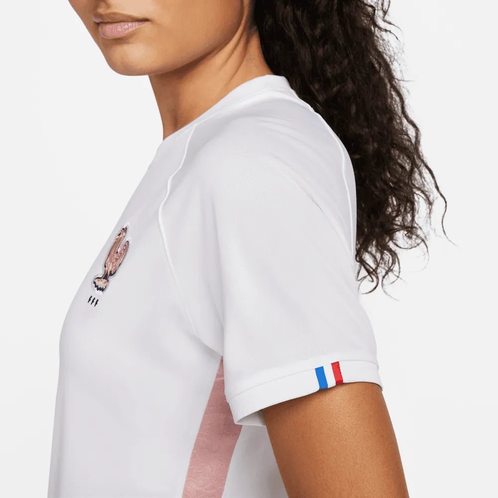 Nike - France Women's EC22 Away Soccer Jersey - White-Pink Glaze