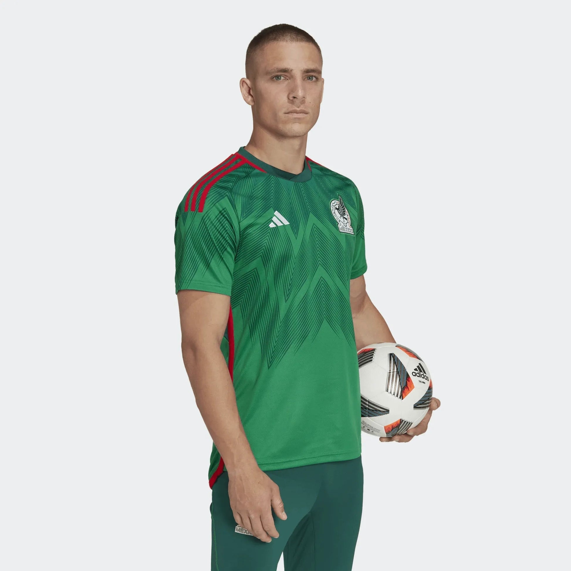 Adidas - 2022-23 Mexico Home Soccer Jersey - Green-Red