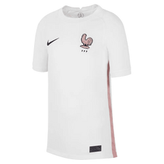 Nike - 2022-23 France Away Youth Soccer Jersey White-Pink Glaze-Blue