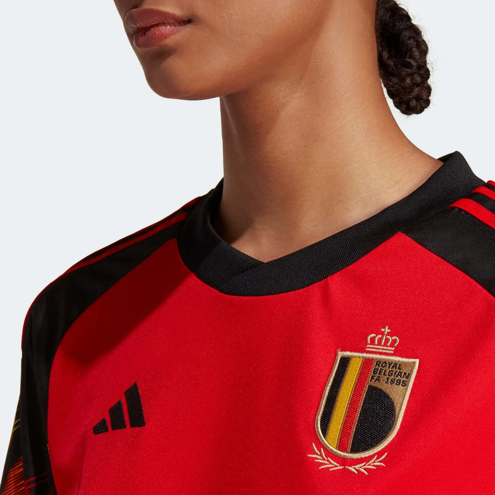 Adidas - 2022-23 Belgium Women's Home Soccer Jersey - Red-Black