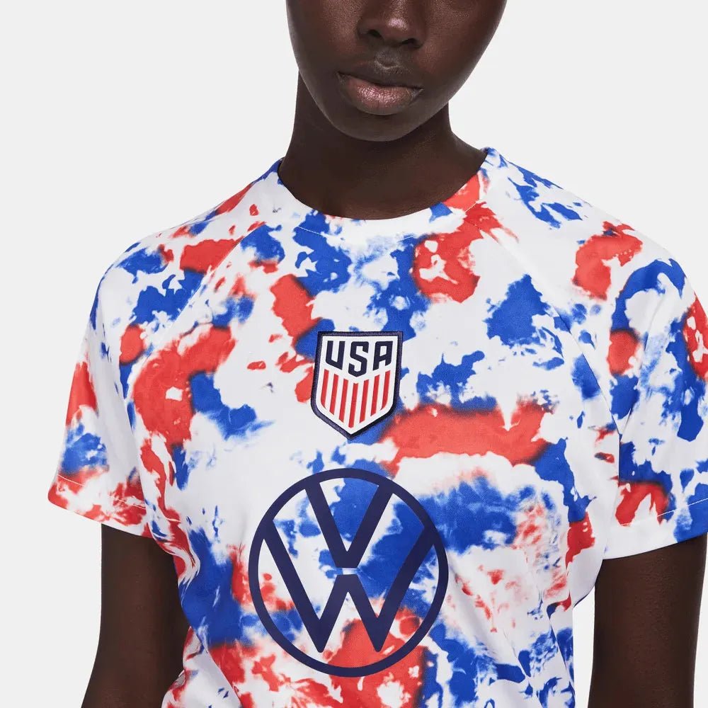 Nike - 2022-23 USA Women's Pre-Match Soccer Jersey - White-Blue-Red