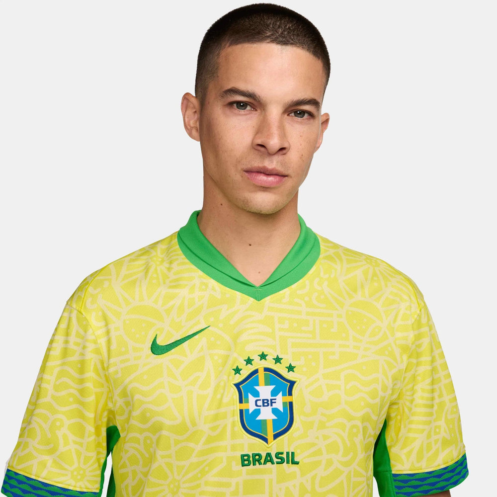 Nike - 2024-25 Brazil Men's Stadium Home Soccer Jersey