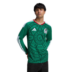 Adidas - 2026 Mexico Men's Stadium Home Long-Sleeve Soccer Jersey