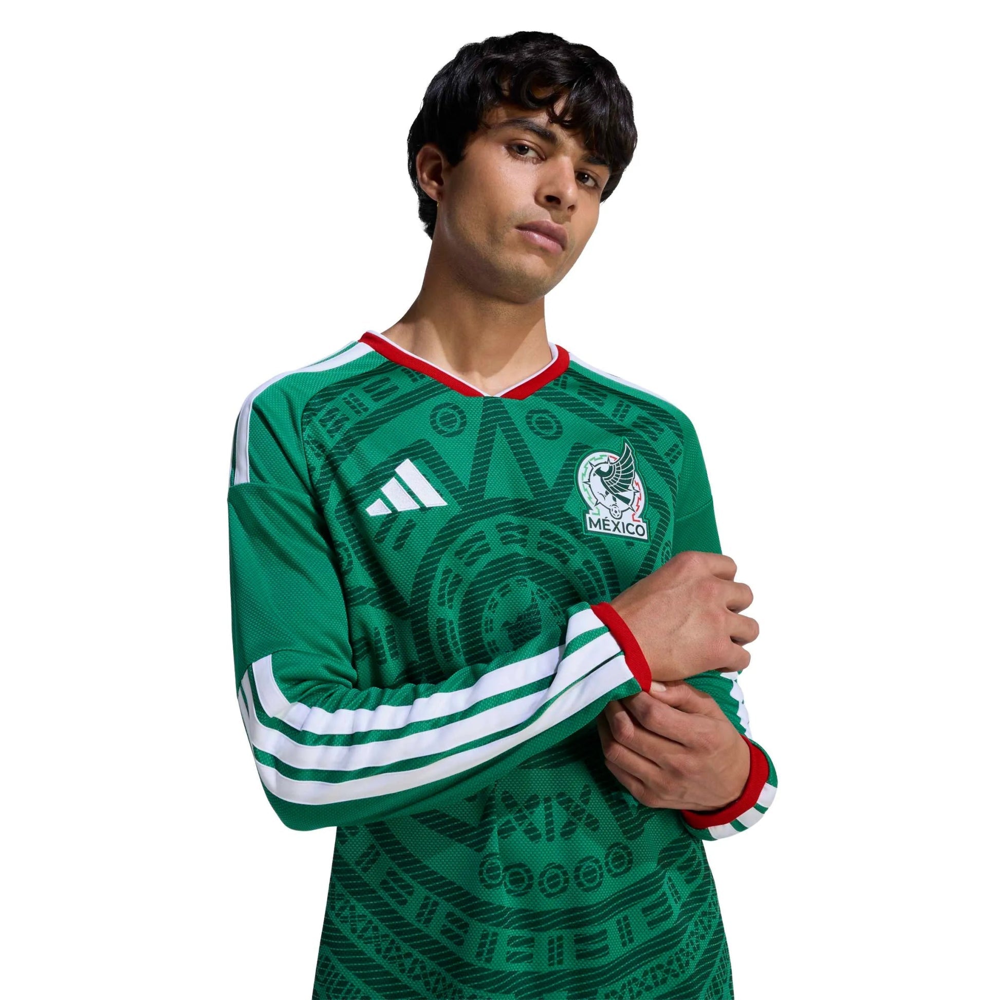 Adidas - 2026 Mexico Men's Stadium Home Long-Sleeve Soccer Jersey