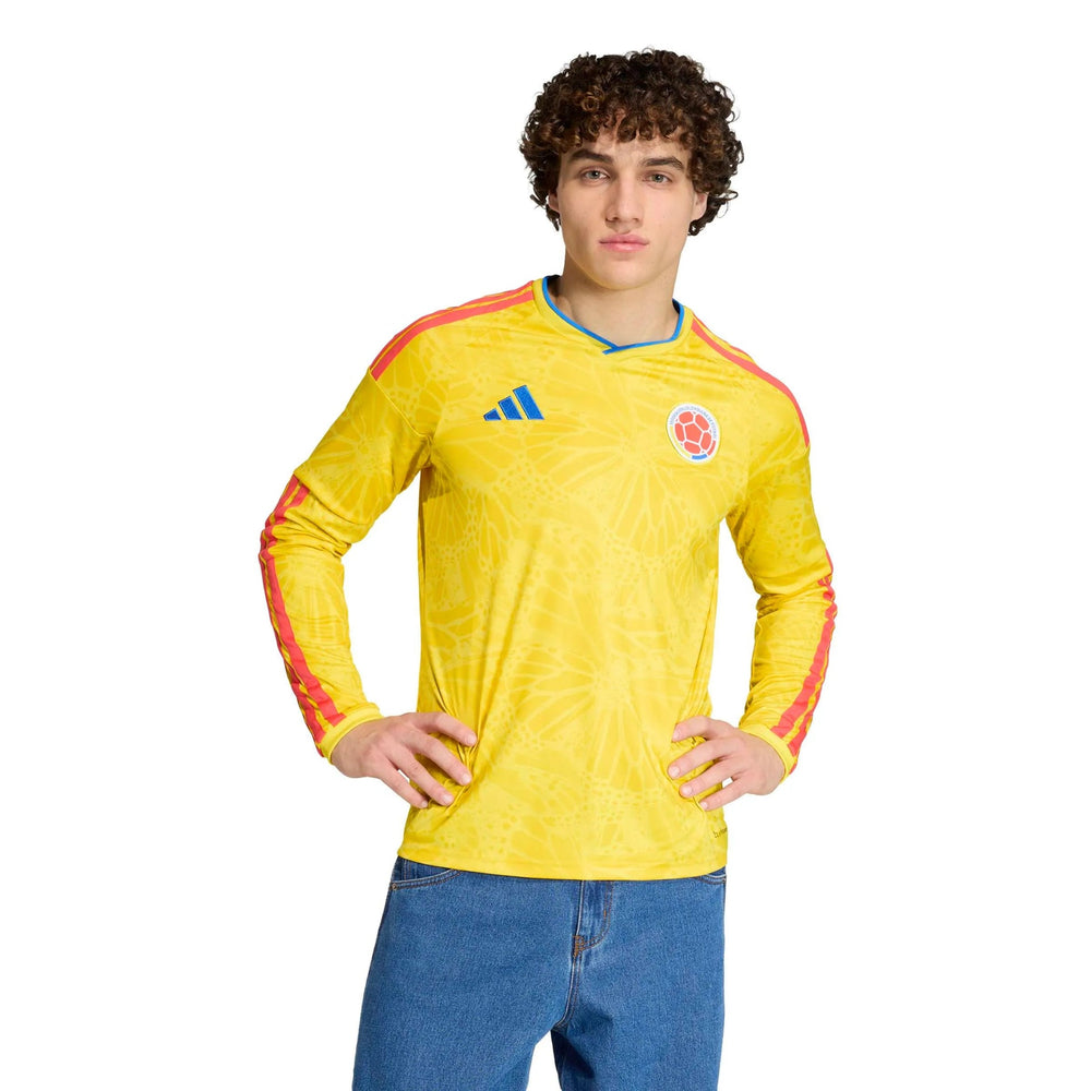 Adidas - 2026 Colombia Men's Stadium Home Long-Sleeve Soccer Jersey