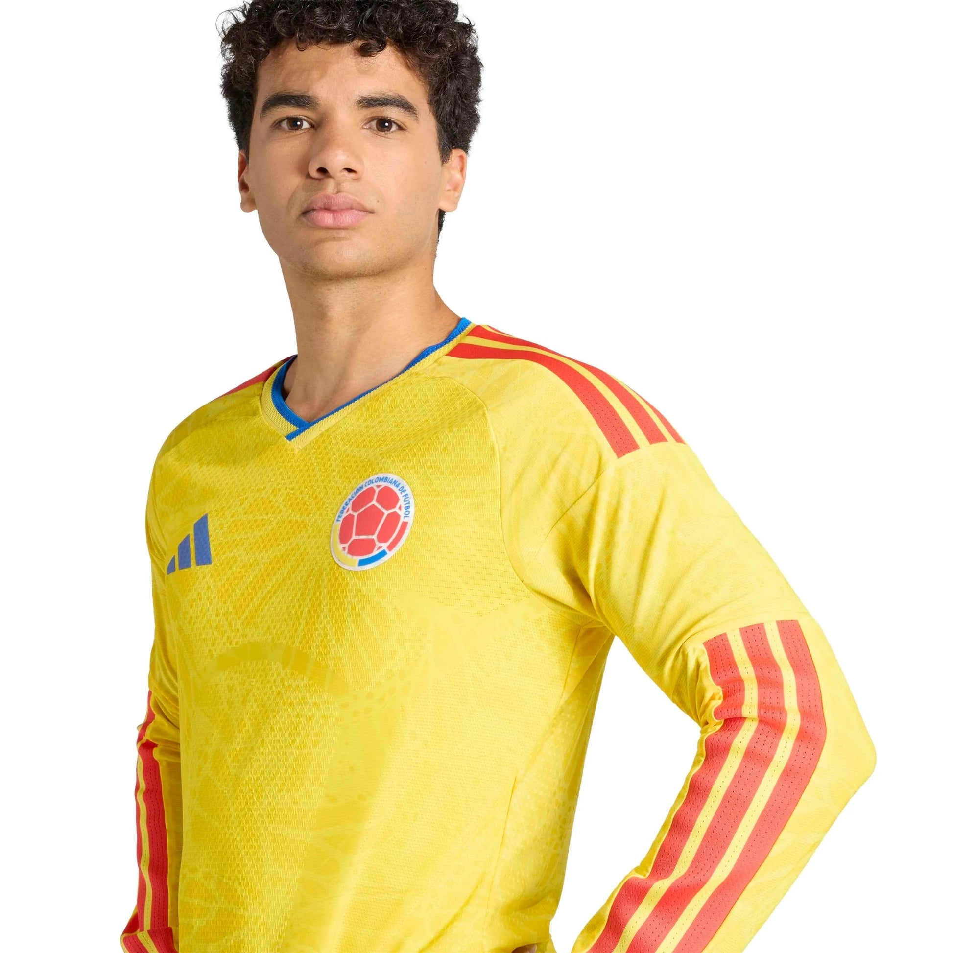 Adidas - 2026 Colombia Men's Authentic Home Long-Sleeve Soccer Jersey