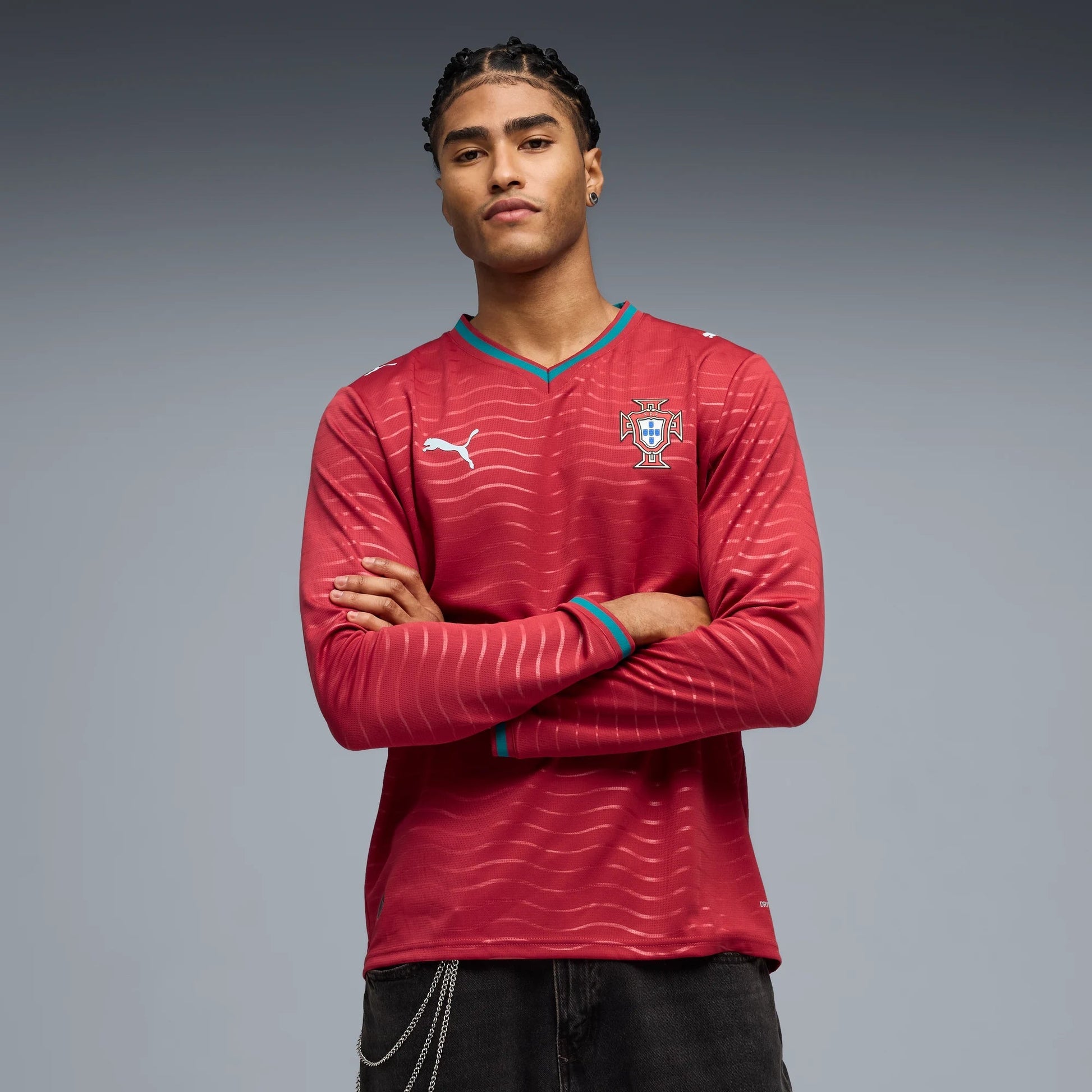 Puma - 2026 Portugal Men's Stadium Home Long-Sleeve Soccer Jersey