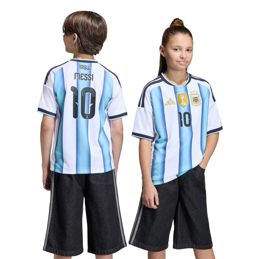 Adidas - 2026 Argentina Youth Stadium Home Messi #10 Soccer Jersey