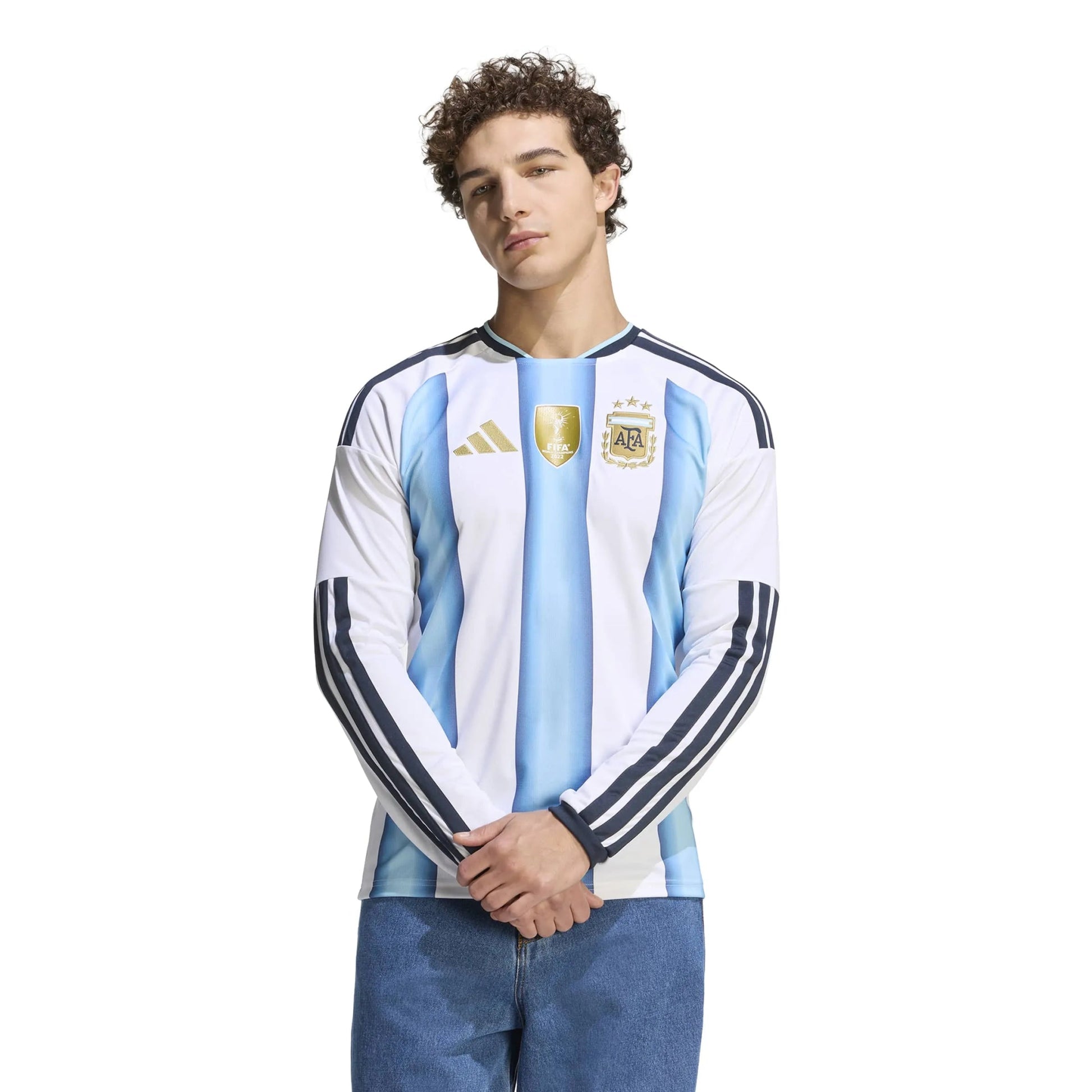 Adidas - 2026 Argentina Men's Stadium Home Long-Sleeve Soccer Jersey